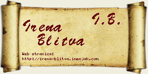 Irena Blitva vizit kartica